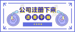 公司注冊下來之后還要干什么？